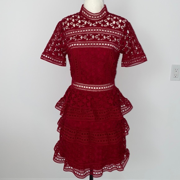 SELF-PORTRAIT Guipure Star Lace Dress - Picture 3 of 8